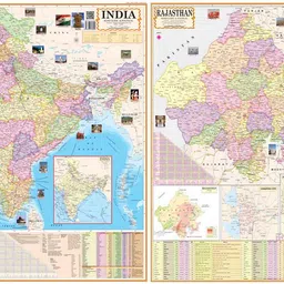 eoimarketing UPSC Maps Set - Pack of 2 (India Political & Rajasthan) | Medium Size 33x48 cm | Perfect for Exam Preparation & Study | Quality Maplitho Paper (80 GSM) Paper Print (40 inch X 28 inch, Folded) Paper Print-picture-24