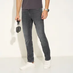 sf jeans by pantaloons Men Slim Mid Rise Grey Jeans-picture-11