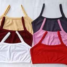 Pack of 6 Women Sports Non Padded Bra-image-0