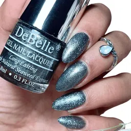 debelle Gel Nail Lacquer Silver glitter -Nail polish 8ml Grey Glitteratti-picture-16