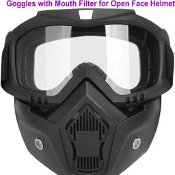 pragati urza FACE MASK NEW FOR BIKE HELMET Free-size AF With Soft Foam Padded Detachable Mouth Filter For cycling Bike Off Road Racing Welding Safety Goggle-picture-26