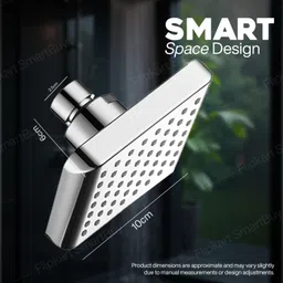 flipkart smartbuy 4x4 Inch Overhead Shower with 9-Inch Arm | Chrome Finish | ABS Body Fixed Mount image 2