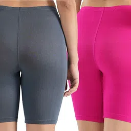 jasora Pack of 2 Solid Women Multicolor Cycling Shorts image 2