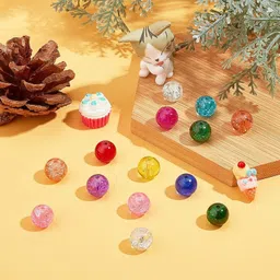 beadsnfashion 200pcs 8mm Crackle Round Glass Beads 10 Color for Beading Friendship Bracelet image 4