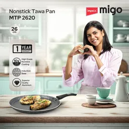 impex Granite Nonstick Tawa 26 cm, 3 Layer Super Granite, 2.6mm thick Tawa 26 cm diameter image 2