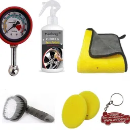 winberg Wheel /Tyre Cleaner Kit ,Brush,Towel,Pressure Meter,Polish 300 ml Wheel Tire Cleaner-picture-12