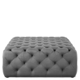 expressionist by mohanbir Tufted Fabric Ottoman In Midnight Grey Color image 3