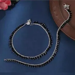 shivarth Oxidised Silvel Payal Pajeb Todiya Anklet For Girls & Women Payal 1pair Alloy Anklet image 3