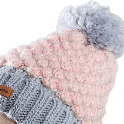 frackson Solid, Woven, Self Design Beanie image 3