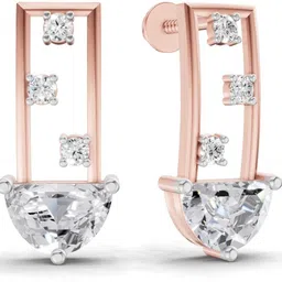 Sparkles Certified Lab Grown Diamond Rose Gold 14kt Stud Earring image 2