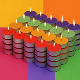 wojjoy Vibrant Multicolor Tealight Candle Candle-picture-47