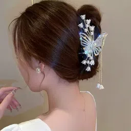 locklux Korean Big Butterfly With latkan Metal Clutcher Wedding&Party Fancy Women Clips Hair Claw-picture-12
