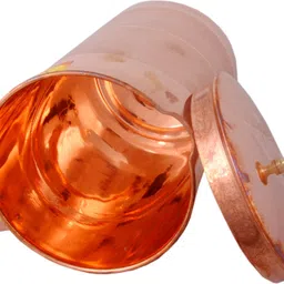 shivshakti arts Silver Touch Design Classic Pure Copper Jug / Pitcher With 4 Glasses & Brass Top Drinkware Set - ( Volume - 1.8 Liter ) - 5 Pieces Set Jug Glass Set image 4