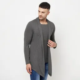 glito Men Asymmetric Full Sleeve Grey Shrug image 3