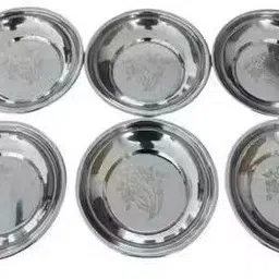 steelx Stainless Steel Laser Halva Plates / Breakfast Plates / Serving Plates Half Plate-picture-47