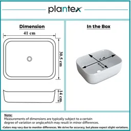 plantex Premium Ceramic Basin/Counter Top Wash Basin For Bathroom/Sink For Handwash Table Top Basin image 4
