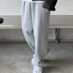 wevok wear Men Relaxed Grey Cotton Blend Trousers image 3