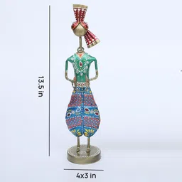 decorum Panjabi Doll Set Of 3 Multicolour Iron Figurines image 2