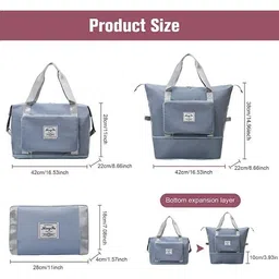 ankit traders Polyester Waterproof Folding Lightweight Dry and Wet Separation Travel Duffle Bag (Assorted Colour, Expandable Large Capacity) image 2