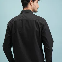 highlander Men Slim Fit Solid Cut Away Collar Casual Shirt image 2