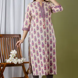 areeh Women Embroidered Pure Cotton A-line Kurta-picture-27
