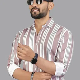 youth first Men Regular Fit Striped Spread Collar Casual Shirt-picture-14