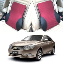 oshotto Black, Red Fabric, Leatherite Car Pillow Cushion for Chevrolet-picture-17