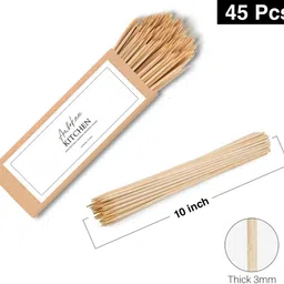 ambekaa Bamboo Sticks Long,Wooden Stick,Kabab Stick,Paneer Tikka Stick Disposable Bamboo Fruit Fork, Spork, Roast Fork, Salad Fork Set-picture-34