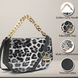 stylishsslerion Sling bag-cheeta print-black & white Bow Sling image 2
