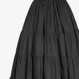 skrit Women Solid A-line Black Skirt image 4