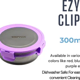 toriva EZY Clip (Purple 300ml) 1 Containers Lunch Box image 4