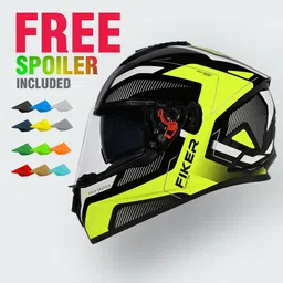 studds Drifter D5 Fiker ISI Certified with Dual Visor & Spoiler Full Face Helmet Helmet Motorbike Helmet image 4