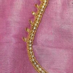 khusi fashion Unstitched Silk Blend Blouse Material Embellished, Self Design image 3