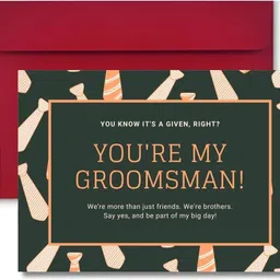 aanyacentric 5.8x8.3inch Will You be My Groomsman Invites with Envelopes Invitation Card-picture-17