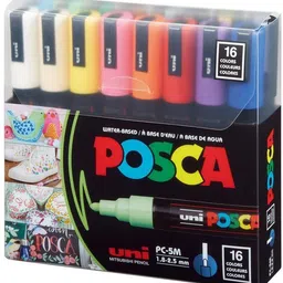 posca 5M 1.8-2.5 mm Bullet Shaped Paint Marker Pen|Reversible & Washable Tips image 1