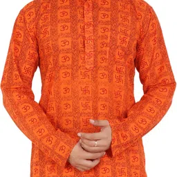 latest plus Men Printed Cotton Blend Straight Kurta-picture-28