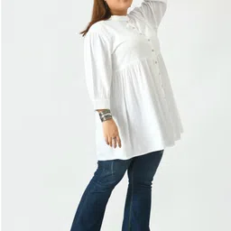 saakaa Casual Regular Sleeves Solid Women White Top image 5