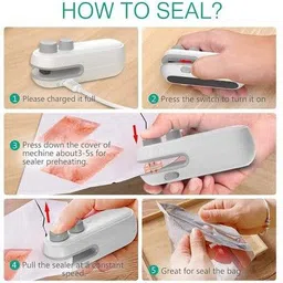 mirha enterprisess Portable 2 in 1 Mini Heat Sealing Machine with Cutter Hand Held Heat Sealer image 3