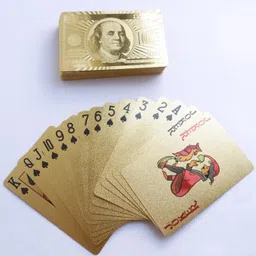 bastex Mind Game Fancy & Durable Gold Playing Cards Gold 24K Gold Plated Standard Sized Playing Cards, Full Set of 52 Cards-picture-18