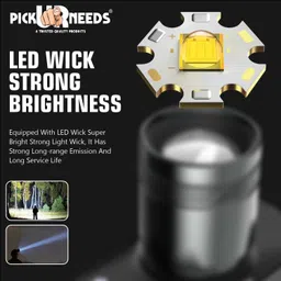 daily needs shop 2 in 1 200W Rechargeable Headlamp – Ultra Bright LED -Zoom, 3 Modes, Metal Body Torch image 4