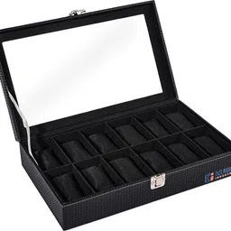 homestic Kuber Industries Premium Faux Leather Wrist Organiser Watch Box image 2