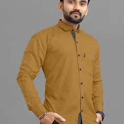 rahul look Men Regular Fit Solid Casual Shirt image 4