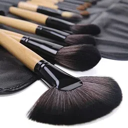 trading store 24Pcs Makeup Brush Set Makeup Tool Kit With Leather Pouch (Pack of 24) image 4