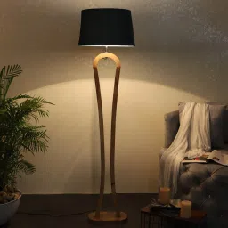 Montage Grey Iron Shade Club Floor Lamp With Wood Base By Sapphire image 2