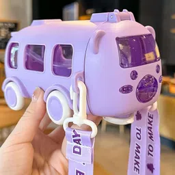 mhax Bus Straw Cup Cute Large Capacity Outdoors Car Water Bottle Children Drinkware 500 ml Water Bottle image 1