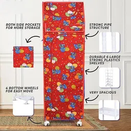 hegzi Baby Wardrobe for Clothes 6 Shelve almirah for Clothes PVC Collapsible Wardrobe image 4