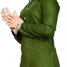 rsr traders Men Solid Cotton Blend A-line Kurta image 2