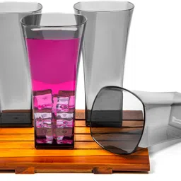 finner (Pack of 12) Squarish Black Glass_Set of 12 Glass Set Water/Juice Glass image 4