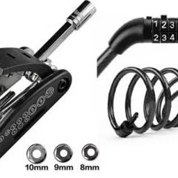 m mod con Combo of Non-Resettable 4-Digit Number Lock, Repair Tool Bike Pocket Folding 16in1 Cycling Bicycle Tool Kit + Bicycle Lock image 2