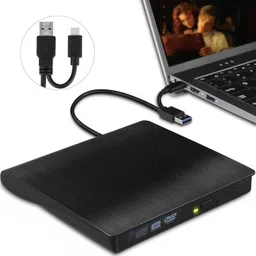 VOOCME External DVD Drive USB 3.0 & Type-C CD Burner, Slim Portable Optical Drive External DVD Writer image 2